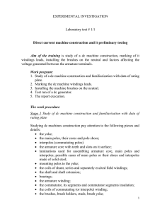 EXPERIMENTAL INVESTIGATION Laboratory test # 1/1 Direct