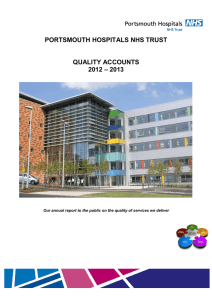 PORTSMOUTH HOSPITALS NHS TRUST QUALITY ACCOUNTS 2012 – 2013