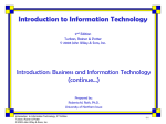 Introduction to Information Technology Introduction: Business and Information Technology (continue...) 2