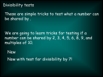 Divisibility tests be shared by .