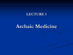 History of Medicine Lecture 1