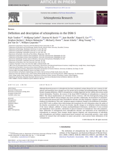 Definition and description of schizophrenia in the DSM-5