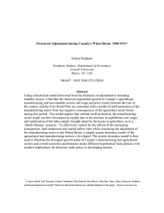 Structural Adjustment during Canada’s Wheat Boom: 1900-1913* Abstract Emma Stephens