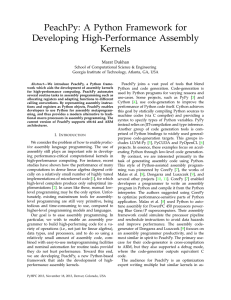 PeachPy: A Python Framework for Developing High-Performance Assembly Kernels Marat Dukhan