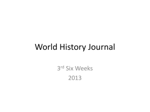 World History Journal - Anderson High School