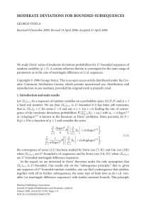 MODERATE DEVIATIONS FOR BOUNDED SUBSEQUENCES