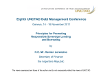 Eighth UNCTAD Debt Management Conference Principles for Promoting Responsible Sovereign Lending and Borrowing