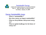 Sustainable Energy Energy Sustainability issues