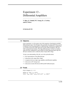 Experiment 13 - Differential Amplifiers