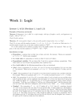 Week 1: Logic Lecture 1, 8/21 (Sections 1.1 and 1.3)