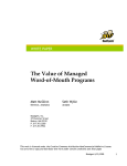 The Value of Managed Word-of-Mouth Programs