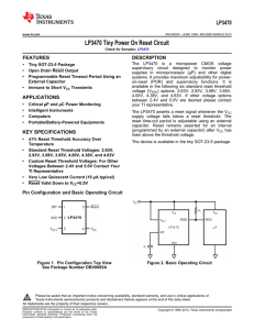 LP3470 Tiny Power On Reset Circuit (Rev. G)