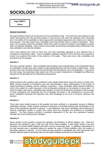 SOCIOLOGY www.studyguide.pk