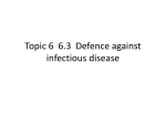 Topics 6&11 Defence against infectious disease cont*d