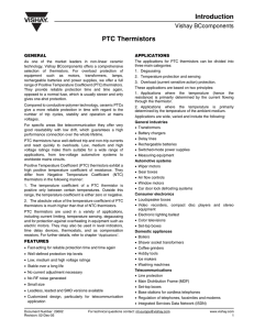 Introduction PTC Thermistors