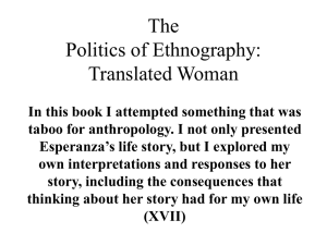 The Politics of Ethnography: Translated Woman