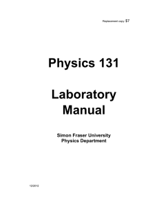 Physics 131 Laboratory Manual