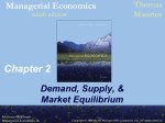 Chapter 2 Managerial Economics Demand, Supply, &amp; Market Equilibrium