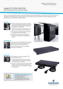 Liebert LTS (10A/16A/32A) Power Redundancy for One-way Power Supply for Business-Critical Continuity™