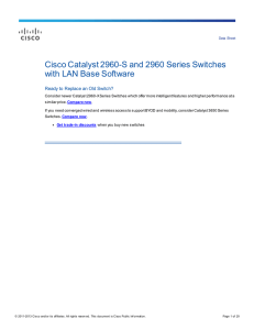 Cisco Catalyst 2960-S and 2960 Series Switches with
