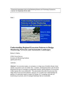 Understanding Regional Ecosystem Patterns to Design Monitoring Networks and Sustainable Landscapes