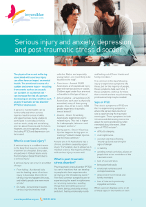 Serious injury and anxiety, depression and post