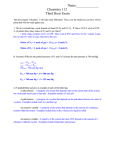 Name:_____________ Chemistry 112 Third Hour Exam