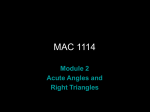 Acute Angles and Right Triangles