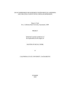 USE OF DEPRESSION MEASUREMENT INSTRUMENTS IN ASSESSING  Diana G. Peck