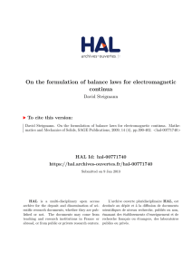 On the formulation of balance laws for electromagnetic continua