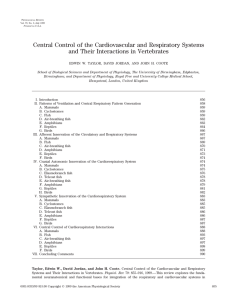 Central Control of the Cardiovascular and Respiratory Systems