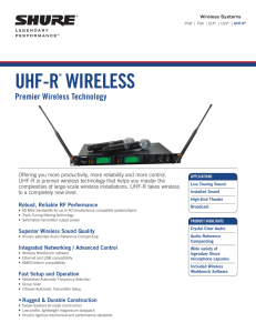 UHF-R Specification Sheet