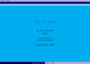 Topic 10: Fields