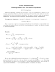 Using Substitution Homogeneous and Bernoulli Equations