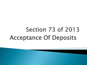 Acceptance Of Deposits