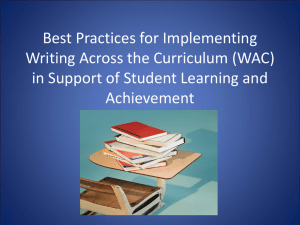 Best Practices for Implementing Writing Across the Curriculum (WAC