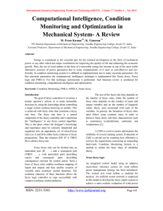 Computational Intelligence, Condition Monitoring and Optimization in Mechanical System- A Review