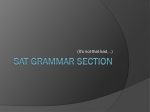 Grammar Section Preparation