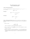 Math 1100: Quantitative Analysis Limits of Rational Functions Limits of Polynomial Functions