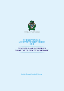 UNDERSTANDING MONETARY POLICY SERIES NO 3 CENTRAL BANK OF NIGERIA