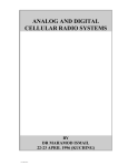 ANALOG AND DIGITAL CELLULAR RADIO SYSTEMS