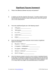 Significant Figures Homework