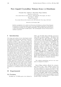 New Liquid Crystalline Tolanes from (-)