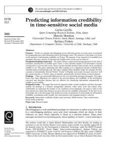 Predicting Information Credibility in Time-Sensitive Social
