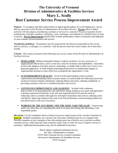 Mary L. Scully Best Customer Service Process Improvement Award