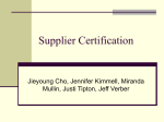 Supplier Certification - Business Course Materials – Winter 2016