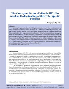 The Coenzyme Forms of Vitamin B12