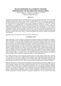 mach-zehnder wavefront sensor for phasing of segmented