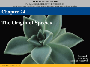 CH 24 PRESENTATION ORIGIN OF SPECIES