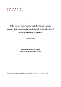 Attitudes and behaviour towards food attributes and organic food